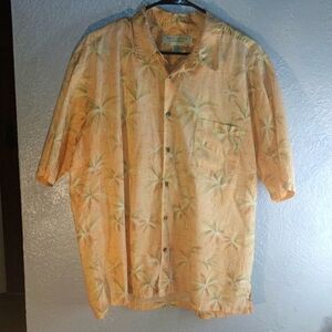 Orange and Palm tree Island Republic Hawaiian Button up Shirt XL